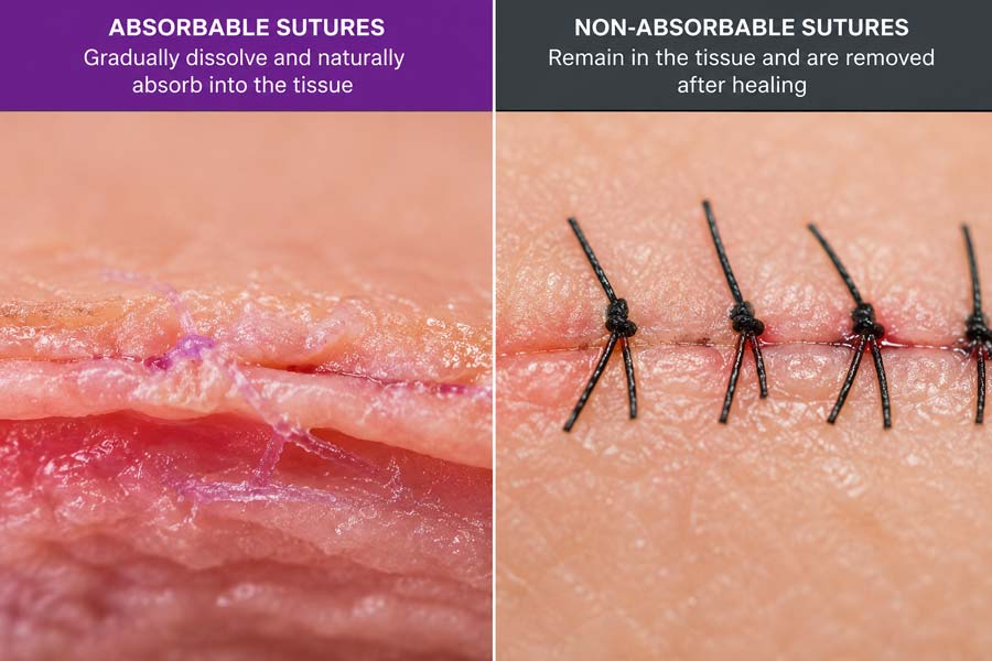 Comparison of Absorbable and Non-absorbable Sutures