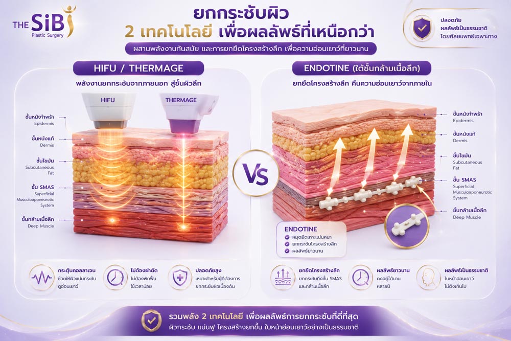 อินโฟกราฟิกเปรียบเทียบการทำงานในแต่ละชั้นผิว